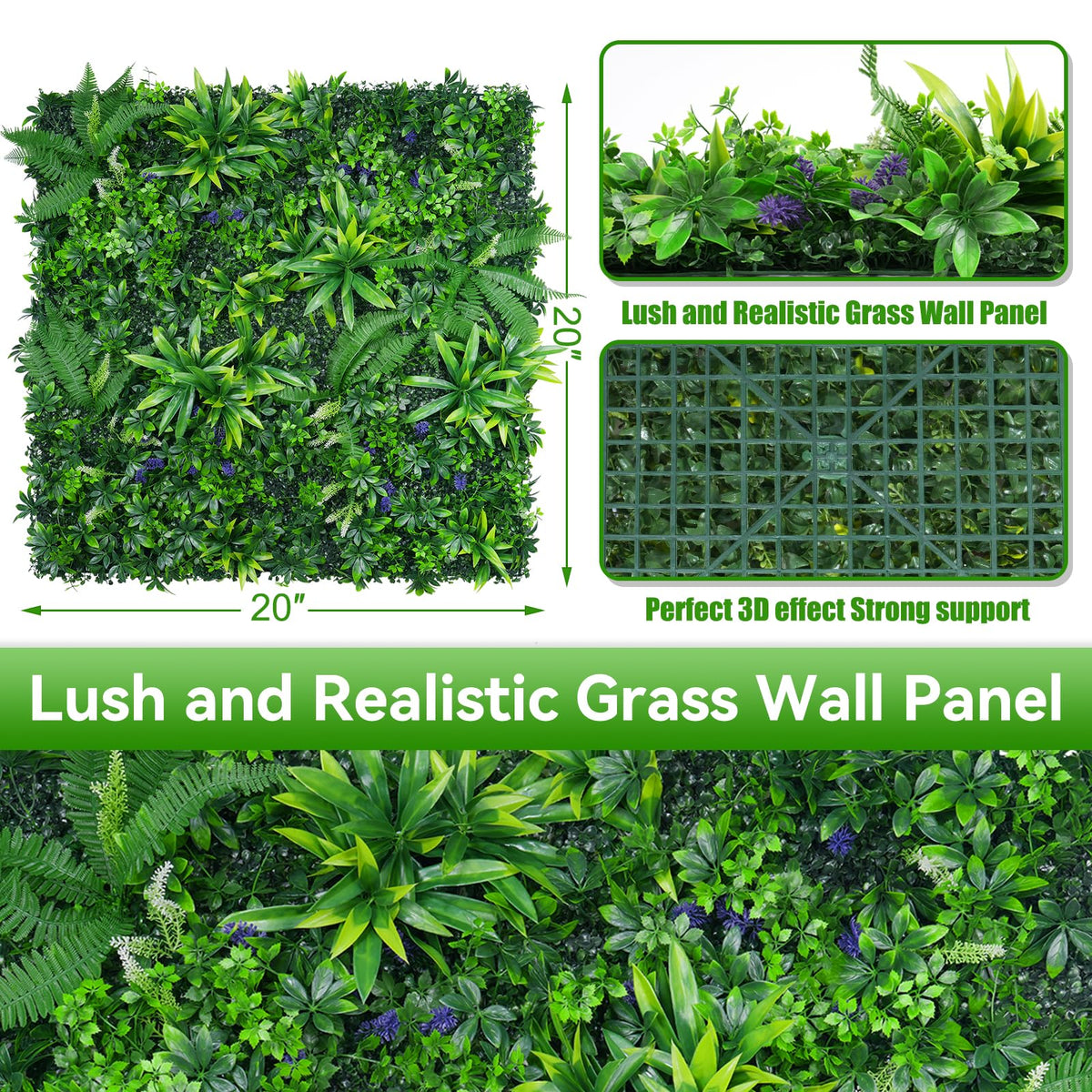 EverNature 3D textured leaves detail highlights depth for authentic wall decor.