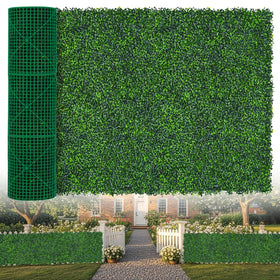 EverNature artificial boxwood roll backdrop for balcony privacy and evergreen decor.