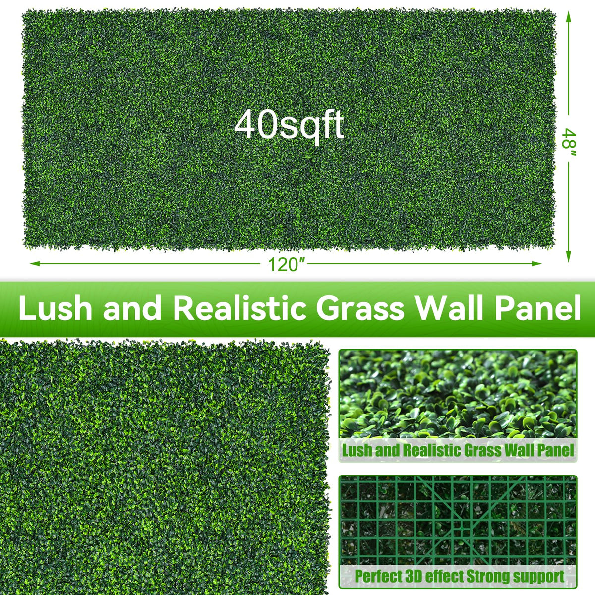 EverNature faux ivy wall panel closeup texture showing realistic leaves.