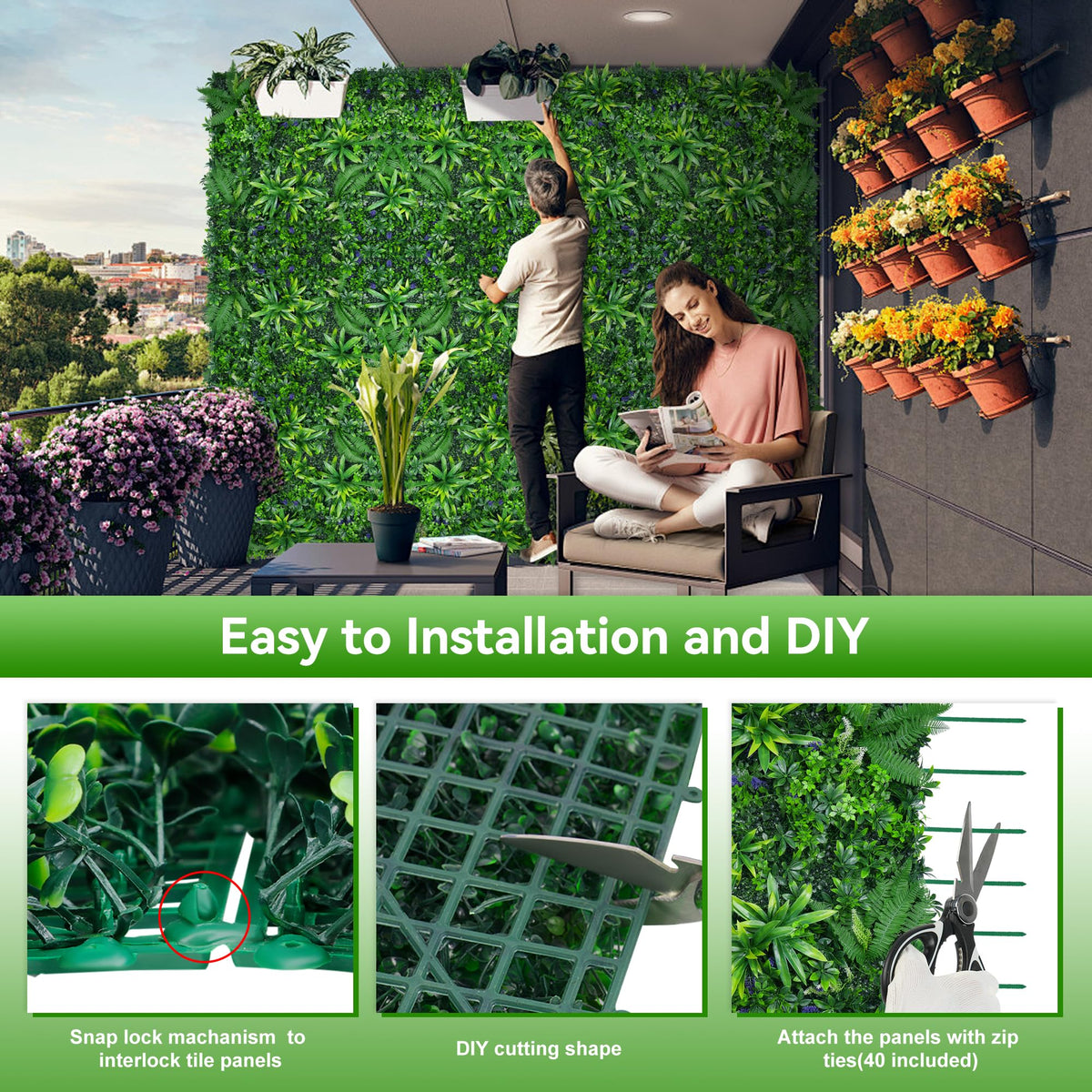 EverNature UV-resistant grass panel retains color vitality under sun exposure.