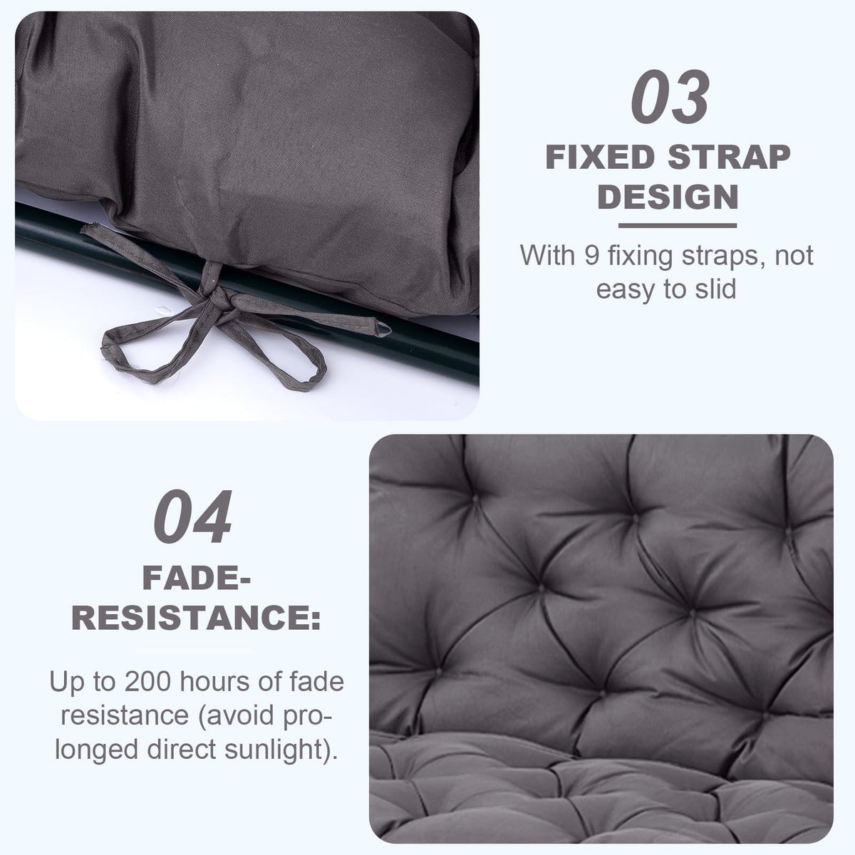 EverPine cushion easy to clean with a damp cloth