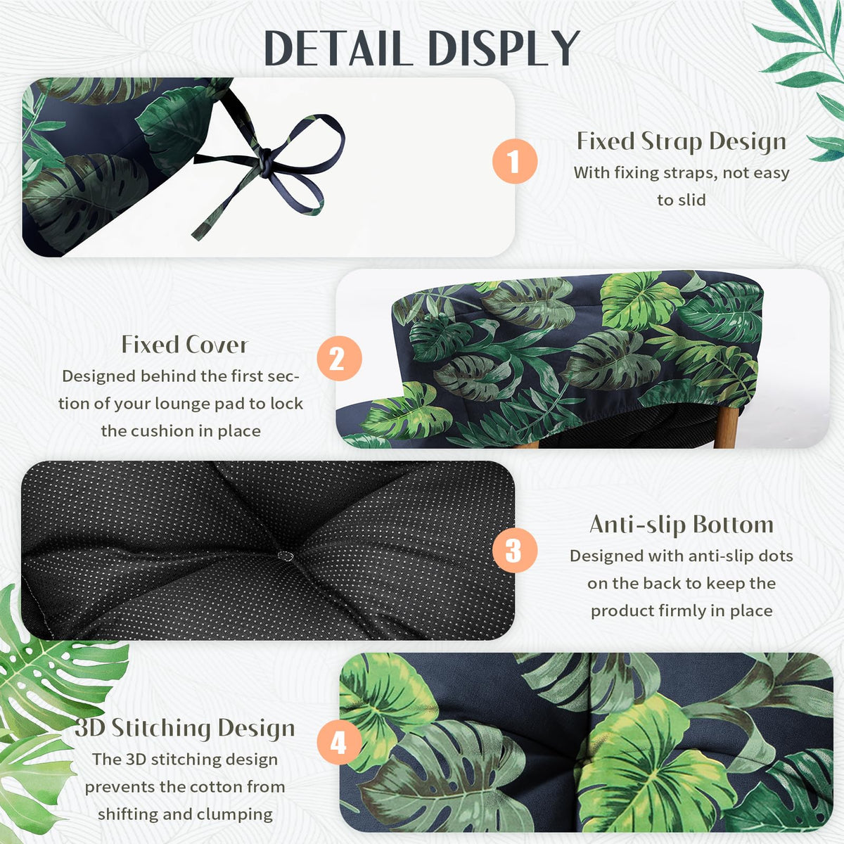 EverPine thick 4.7 inch cushion provides plush support for long outdoor sessions.