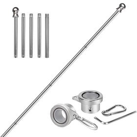 Evertoco 6 ft stainless steel flag pole, rust-free for year-round outdoor display.