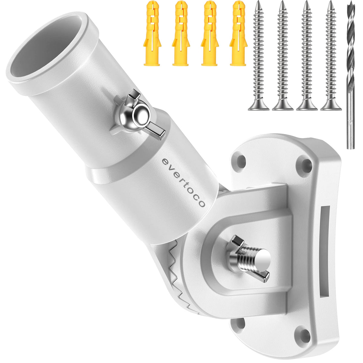 evertoco heavy duty flag bracket mounted on wall showing 180 degree adjust for optimal display