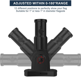 Evertoco flag bracket with 180-degree tilt angle for precise flag display
