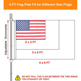 Evertoco top ball removable for easy height customization on the flag pole.