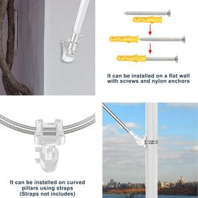 evertoco white outdoor flag bracket showcases rust resistance
