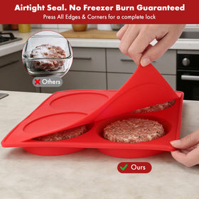 EverWinSR flexible silicone release allows easy pop-out of frozen patties.