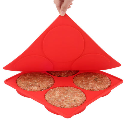 EverWinSR silicone burger patty maker with 4 cavities for consistent 4.7-inch patties.