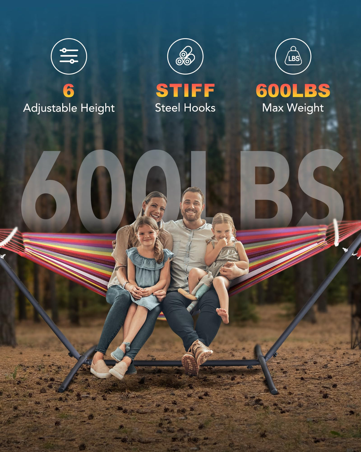 EveryFun hammock cotton fabric offers soft, breathable comfort for lounging