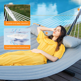 Everyfun soft pillow on the hammock for extra comfort during lounging