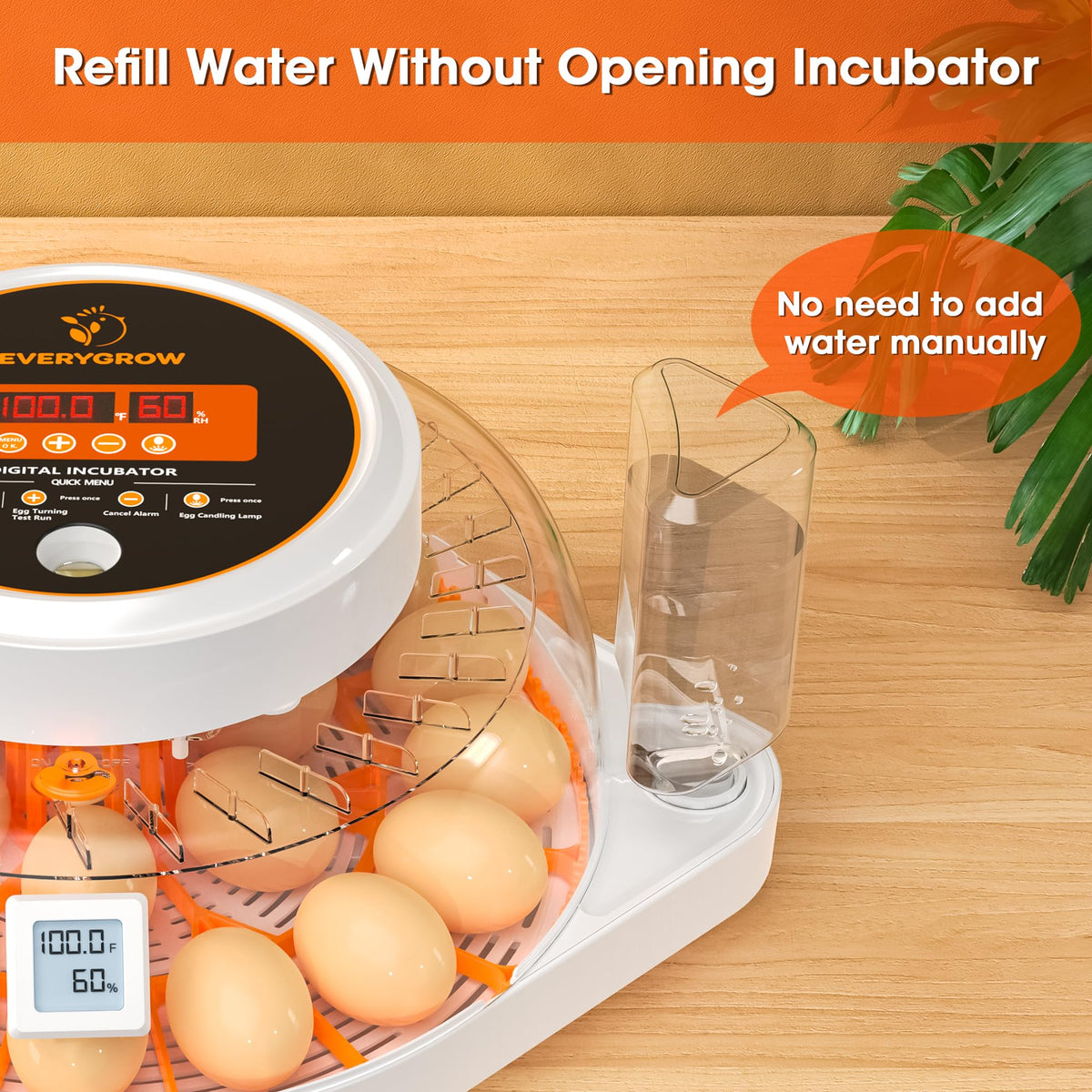 EVERYGROW egg Turner in action ensures even heat distribution across eggs