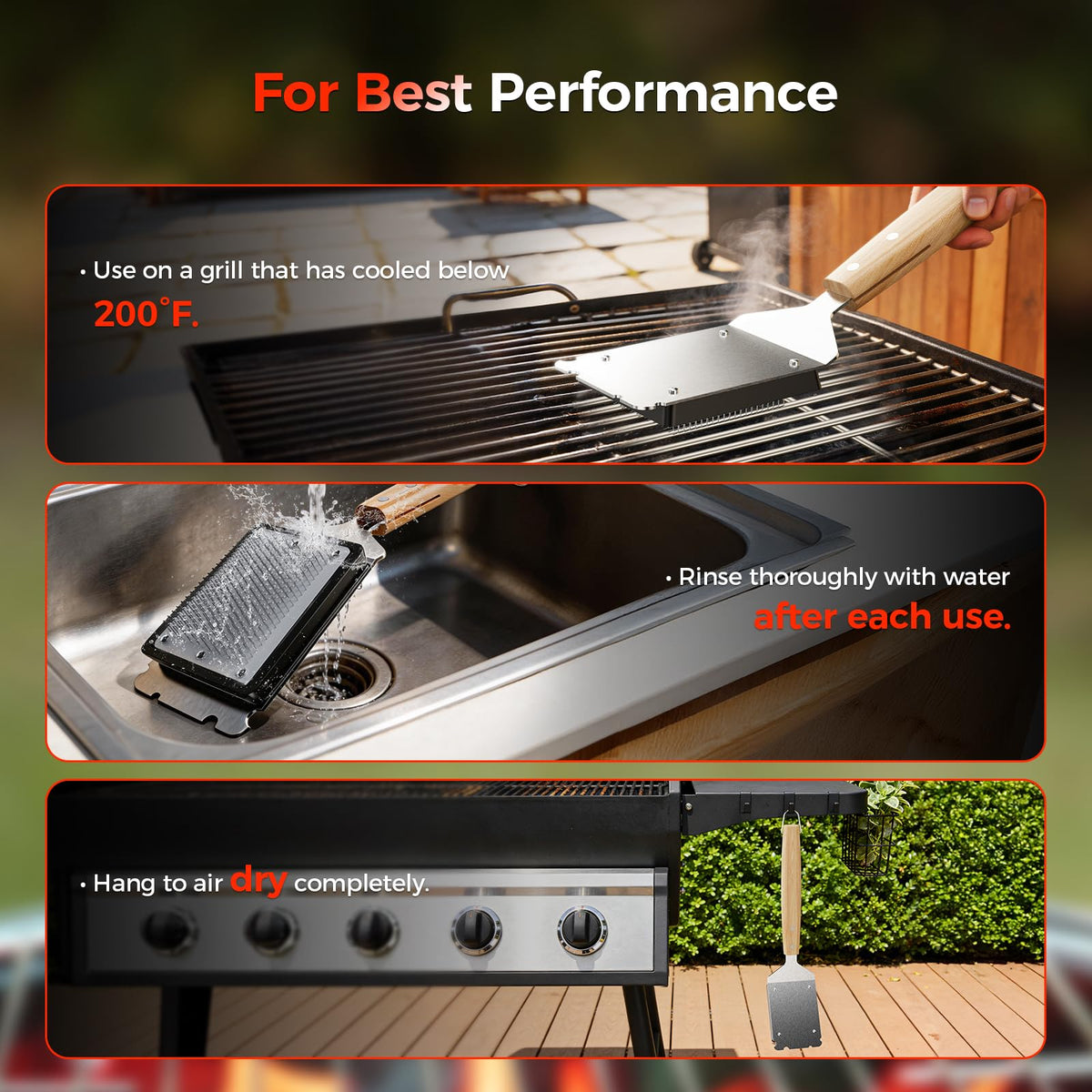 EG evgoer 16 inch wand extends reach and keeps hands away from heat.