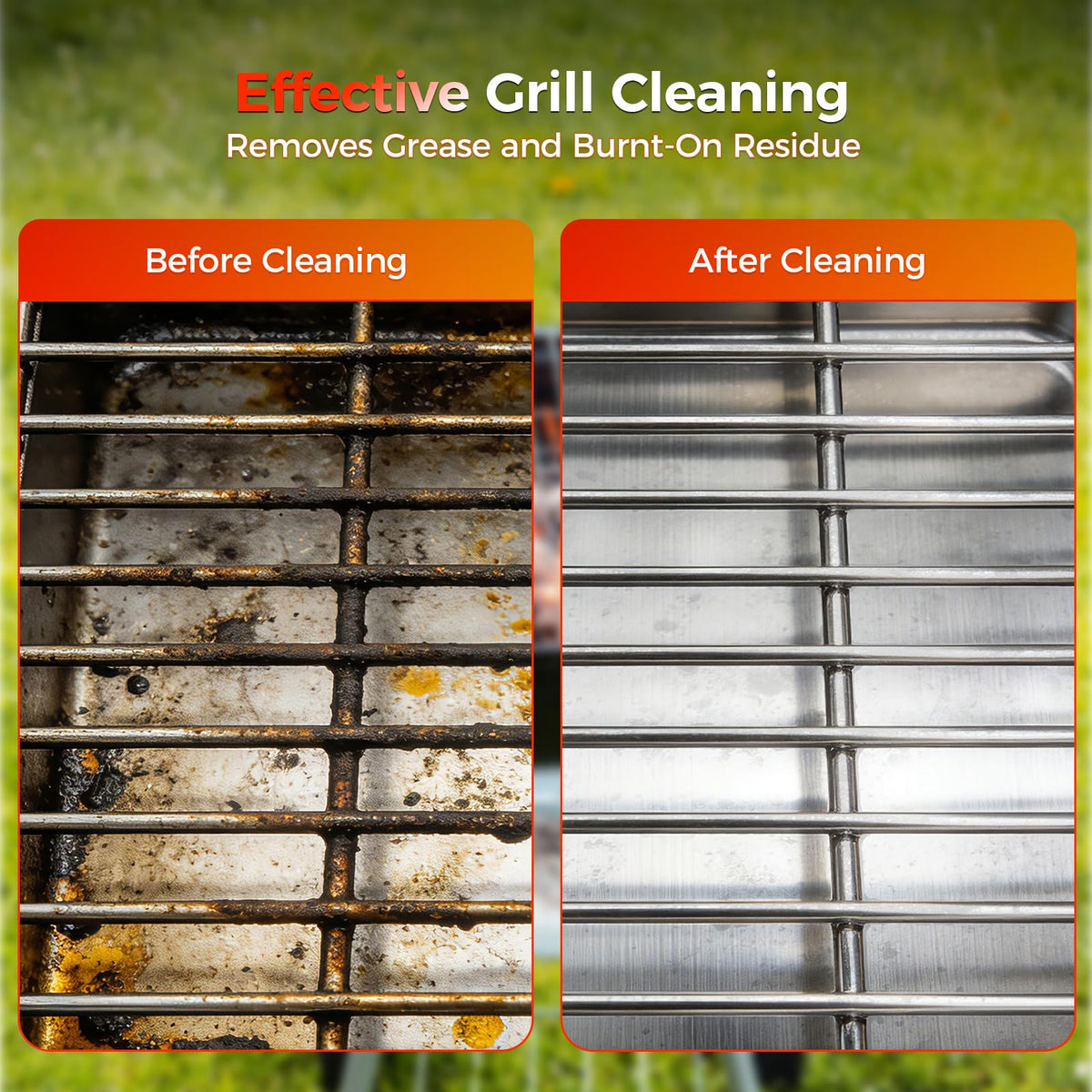 EG evgoer grill brush works with gas charcoal and smoker grills.