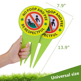 EVIESKENT No Dog Poop Sign 2-Pack back view visible from both sides