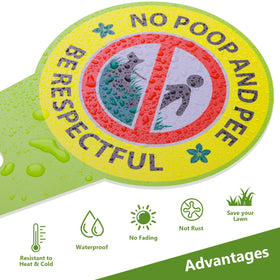 EVIESKENT No Dog Poop Sign 2-Pack double-sided printing boosts noticeability near entrances