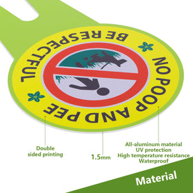 EVIESKENT No Dog Poop Sign 2-Pack easy-ground installation for quick setup