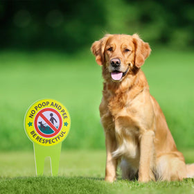 EVIESKENT No Dog Poop Sign 2-Pack protects lawn plants and flowers from dog waste