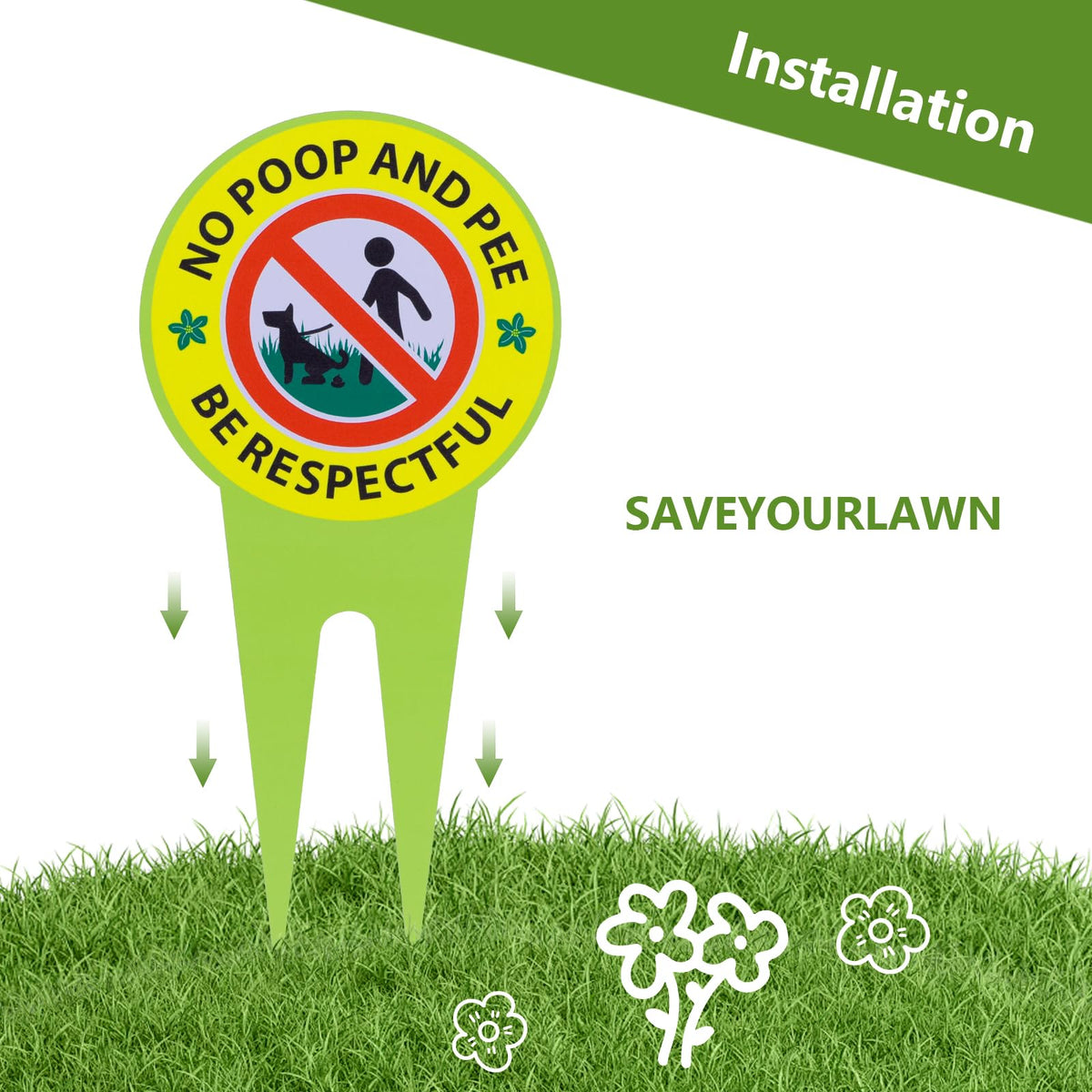 EVIESKENT No Dog Poop Sign 2-Pack weatherproof for year-round outdoor use