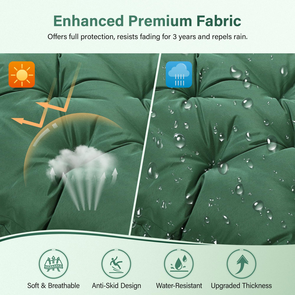 EVJUICION 4.7-inch thick cushion delivers plush support.