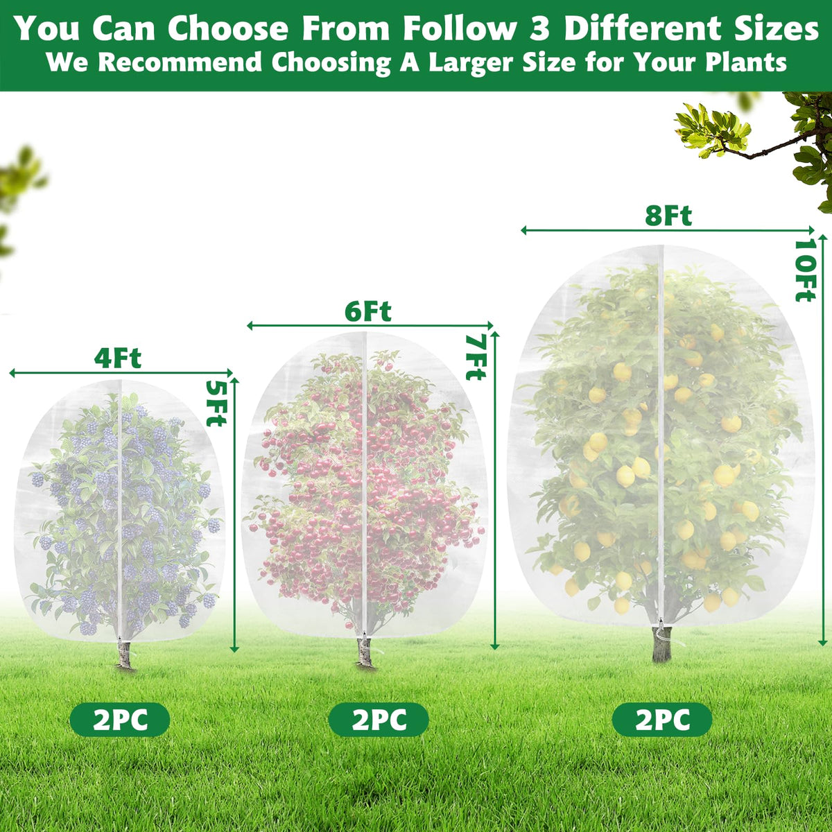 Evoio fruit-tree-protector-netting shields fruit trees from birds and pests with breathable mesh.