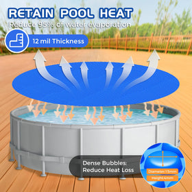 Outdoor Evoio pool cover is waterproof and durable for seasonal use.