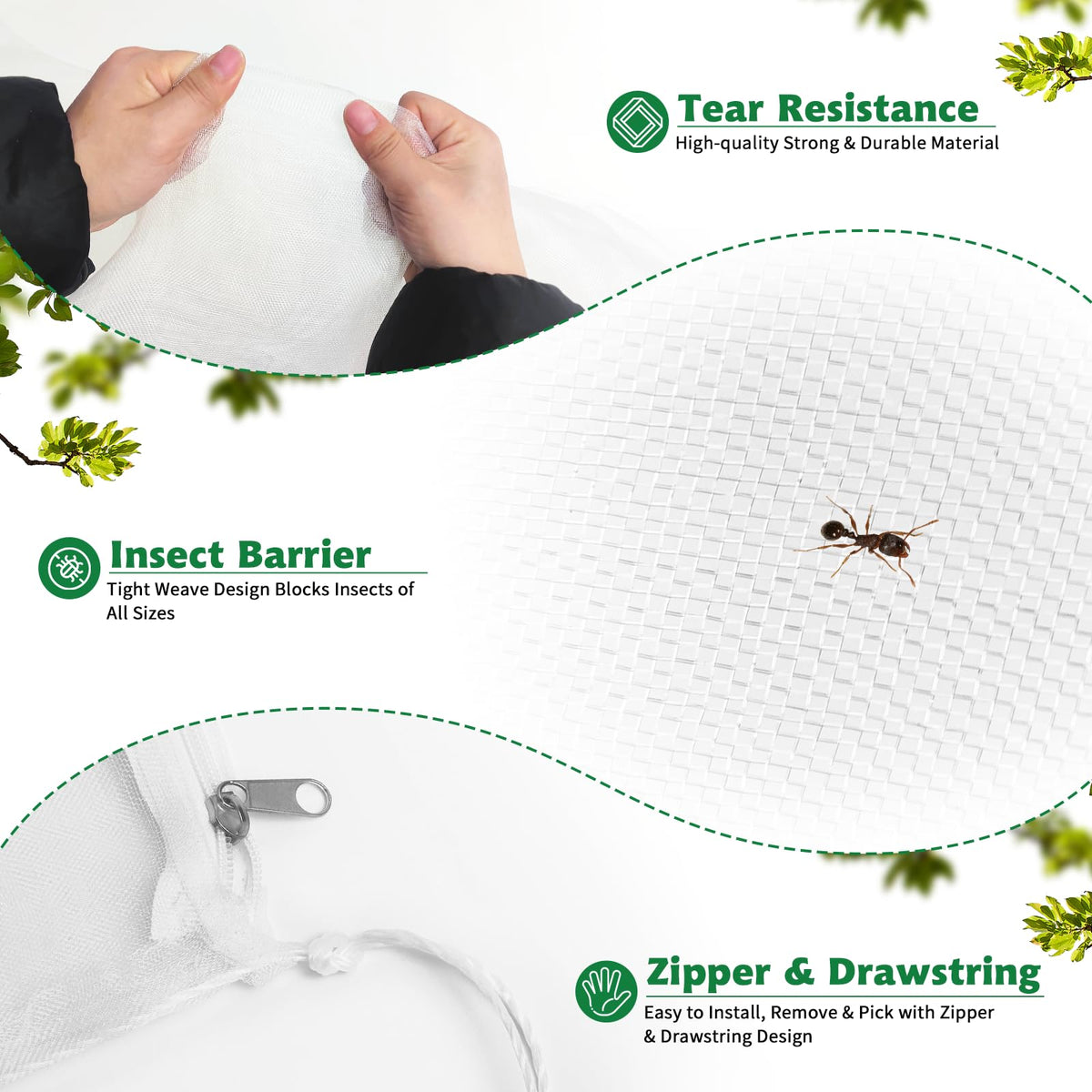Evoio tomato-strawberry-netting keeps delicate fruits safe while air and water pass through.