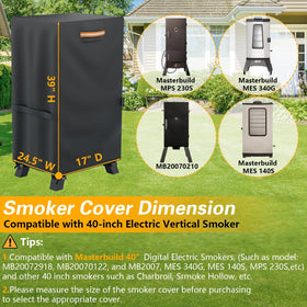 EVRBUL 40-inch smoker cover back view shields against wind and moisture