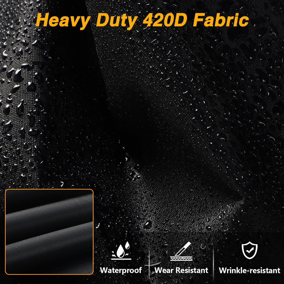 EVRBUL 420D fabric close-up shows durable weather resistance