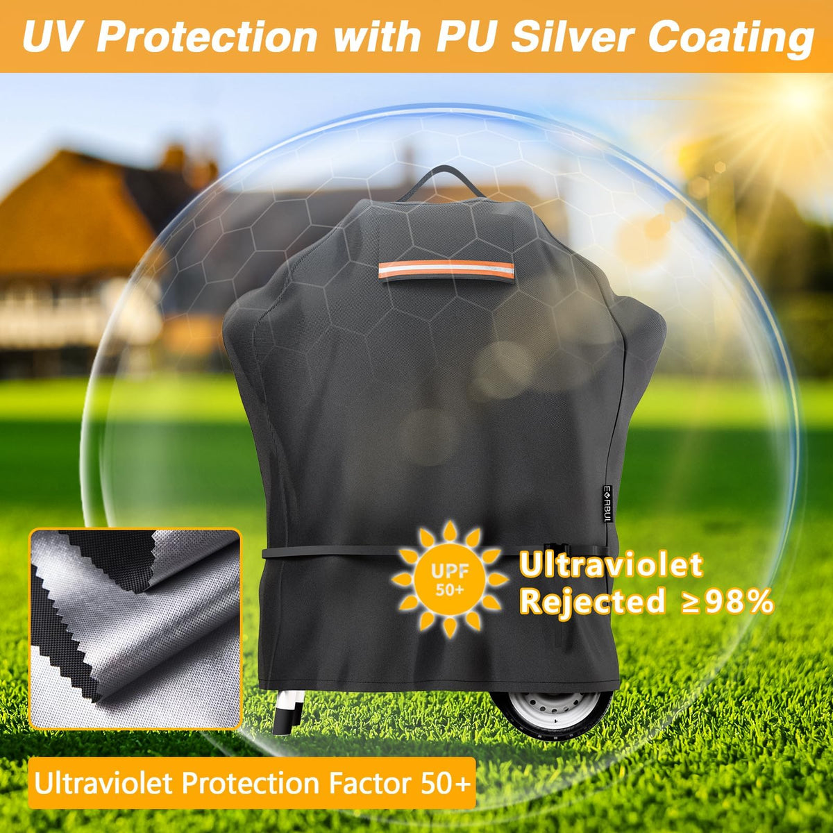 EVRBUL grill cover with vents reduces moisture buildup