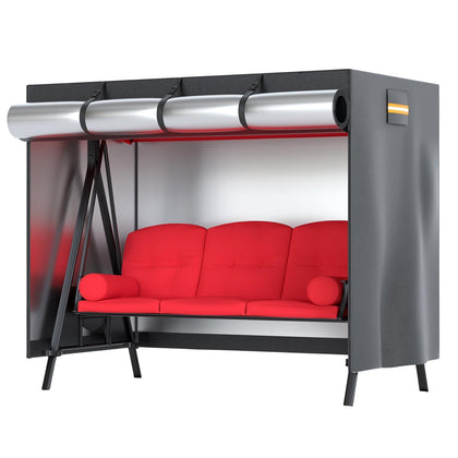 EVRBUL 3-seater swing cover protects a large outdoor swing from rain and sun.