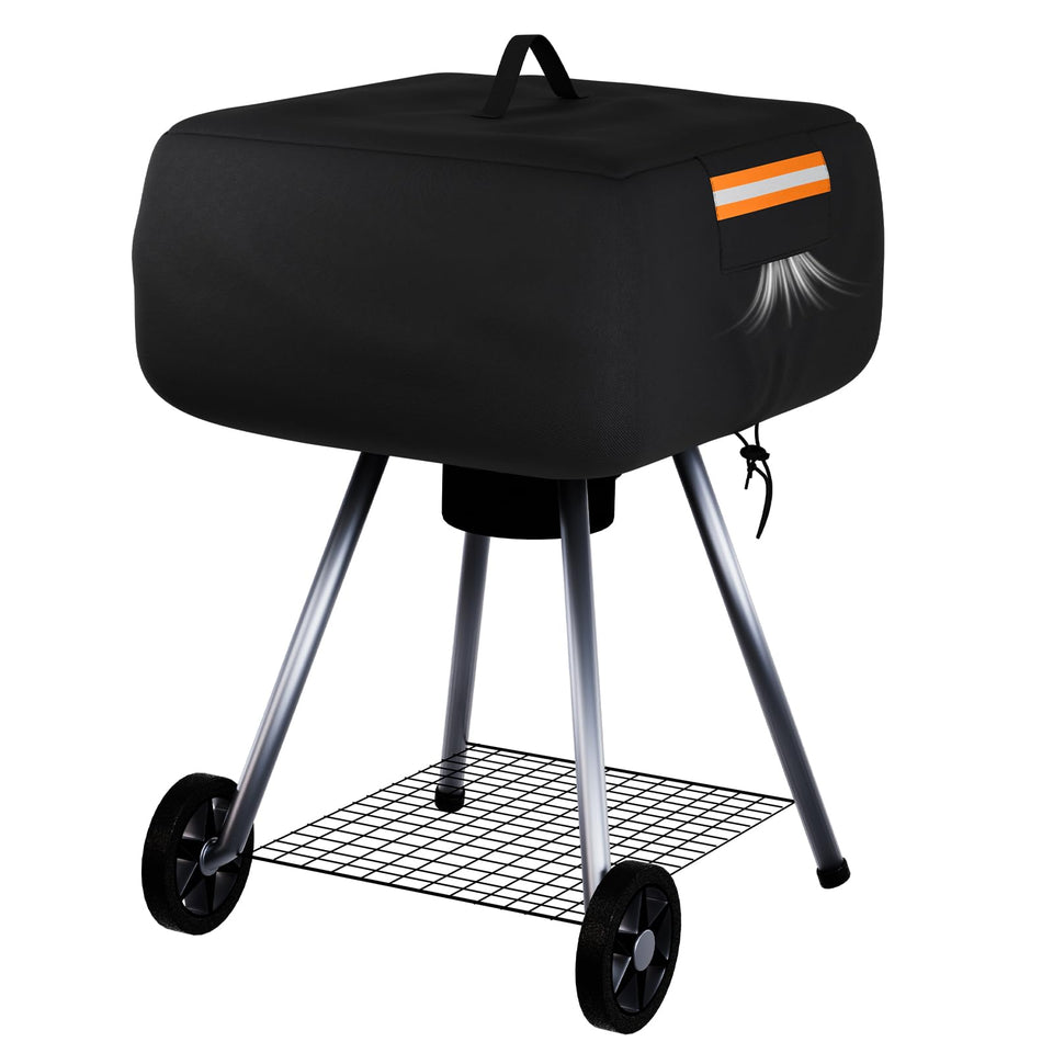 EVRBUL portable grill cover with a top handle for easy removal and storage