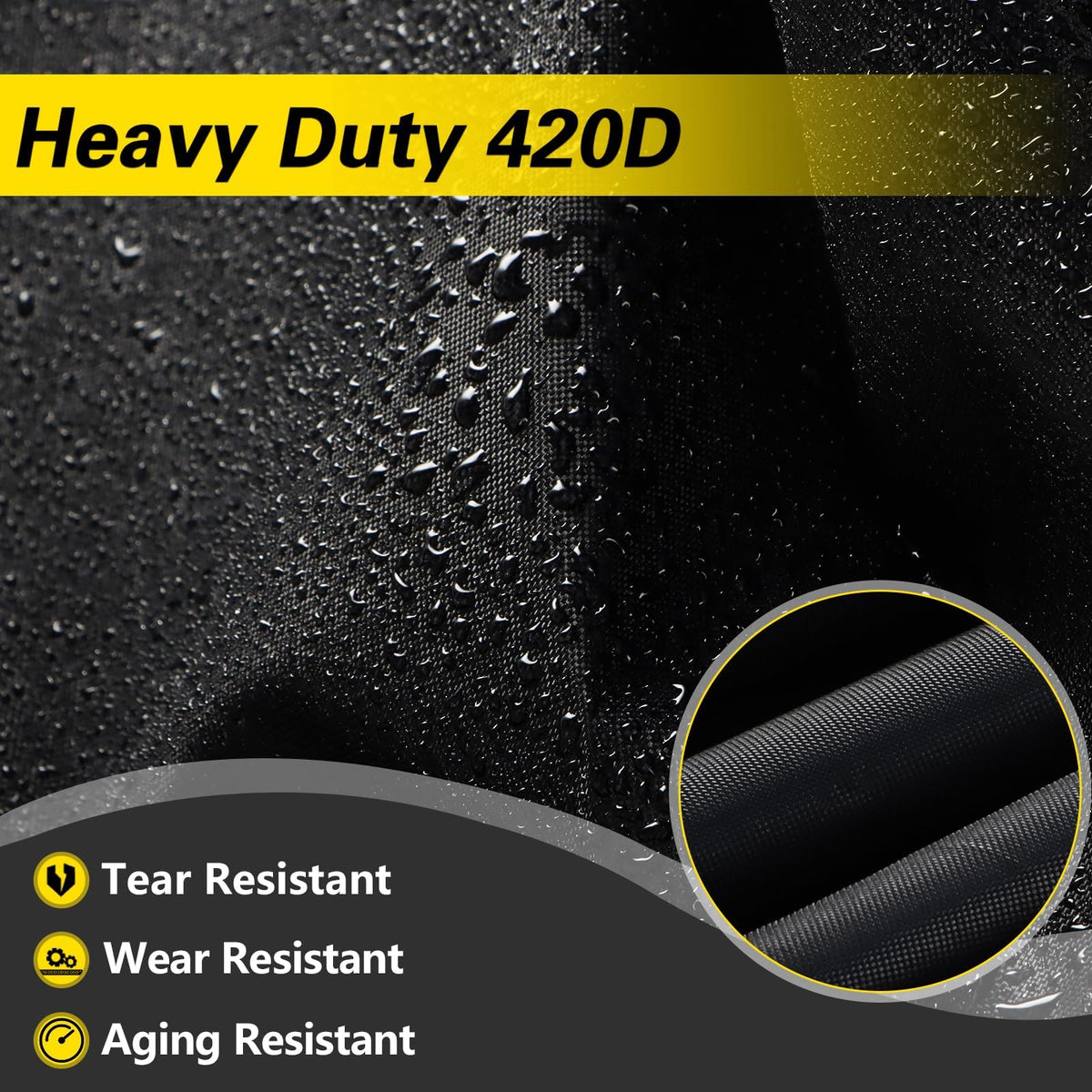 EVRBUL 420D fabric close-up shows rugged waterproof layer