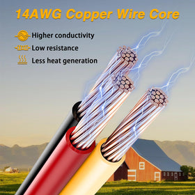 EVRBUL three-prong male plug features copper terminals for better conductivity.