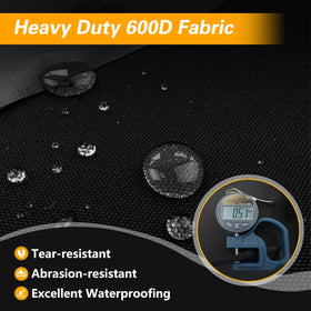 Wind-buckle drawstring shown securing the cover against gusts.