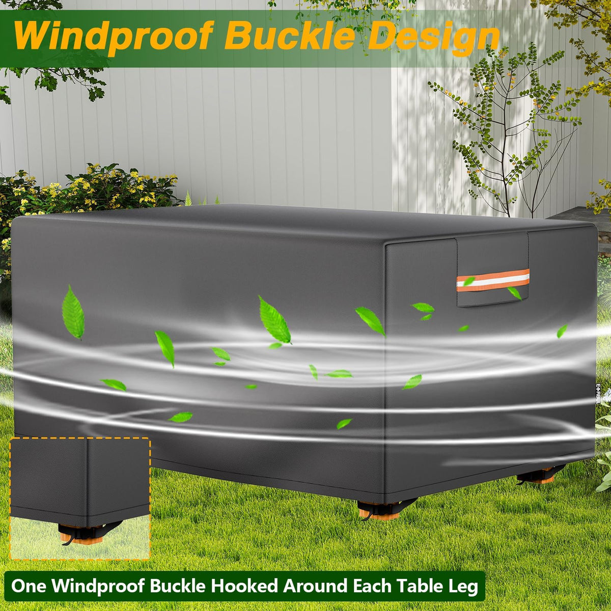 EVRBUL windproof buckles secure the cover against strong winds