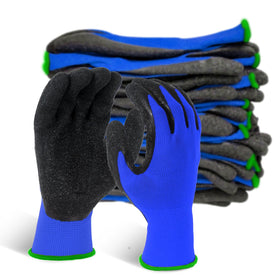 Evridwear crinkle latex gloves palm focus for secure grip in wet and dry tasks.