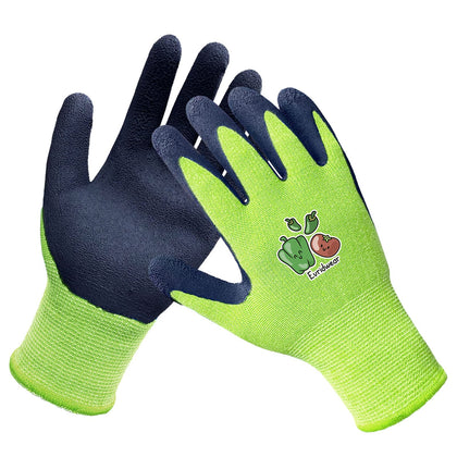 Evridwear Kids Gardening Gloves Green Packaged are ready for outdoor play with protective design