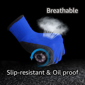 Evridwear textured coating gloves improve anti-slip grip in wet conditions.