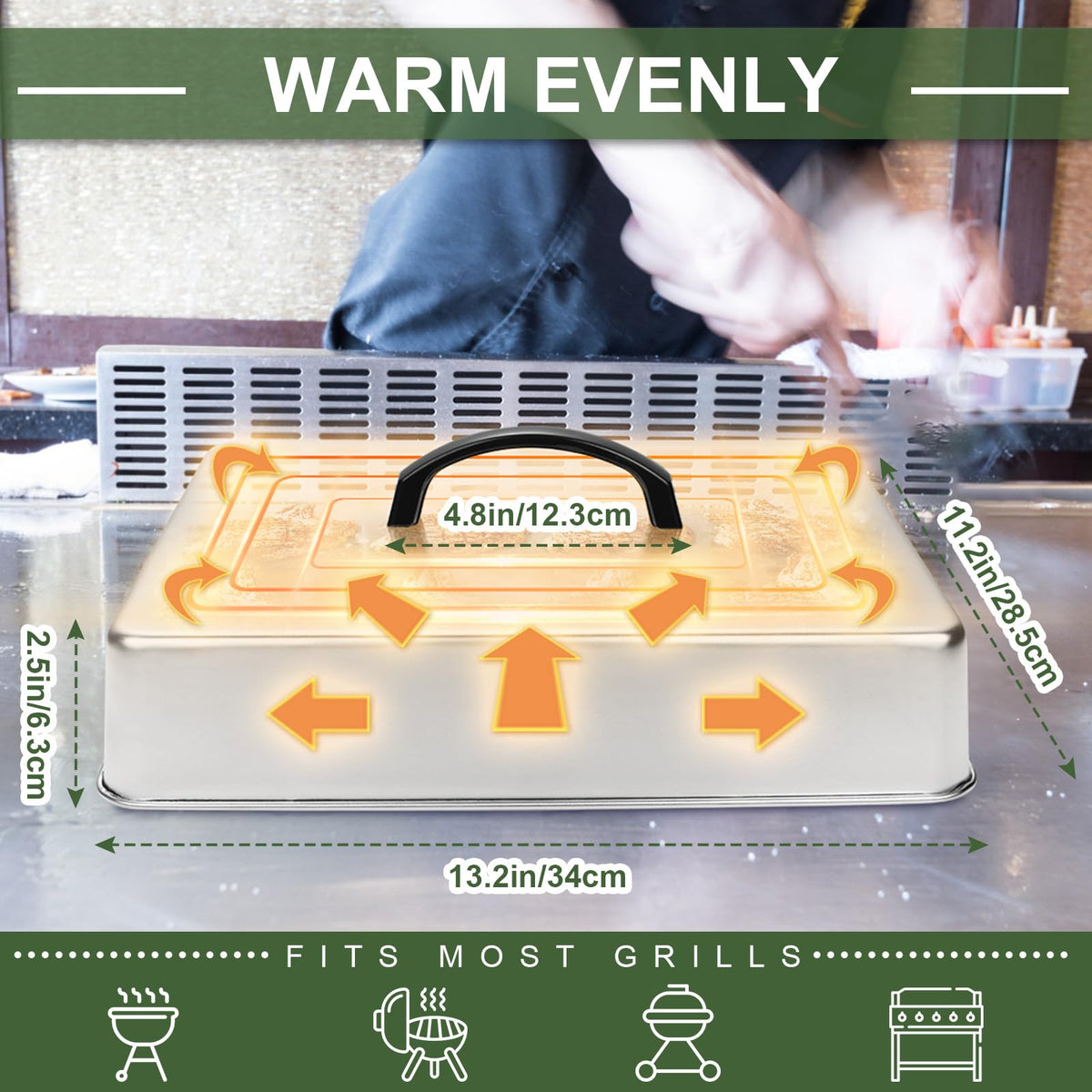 EWFEN flat top grill accessory designed for efficient cooking and heat retention.