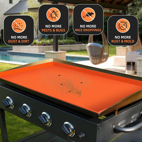 EWFEN griddle mat blocks rust and keeps grime away from the grill.