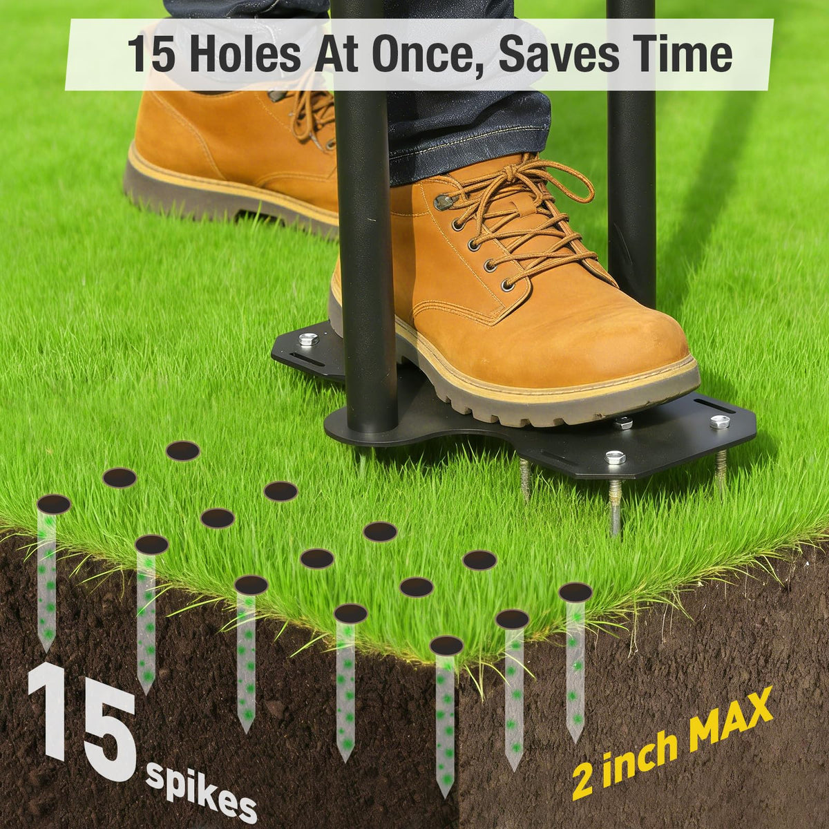 eWonLife heavy-duty iron construction ensures long-lasting lawn care