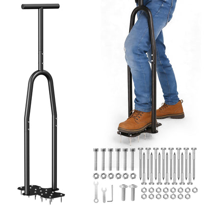 eWonLife lawn aerator step-through design eases leg-powered aeration