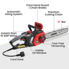 EWORK includes chain, scabbard, and manual for easy setup