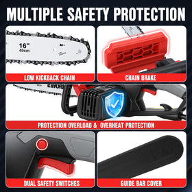 EWORK safety features include low kickback and front guard