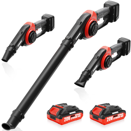 EWORK cordless leaf blower main unit in compact design for easy, controlled cleanup.