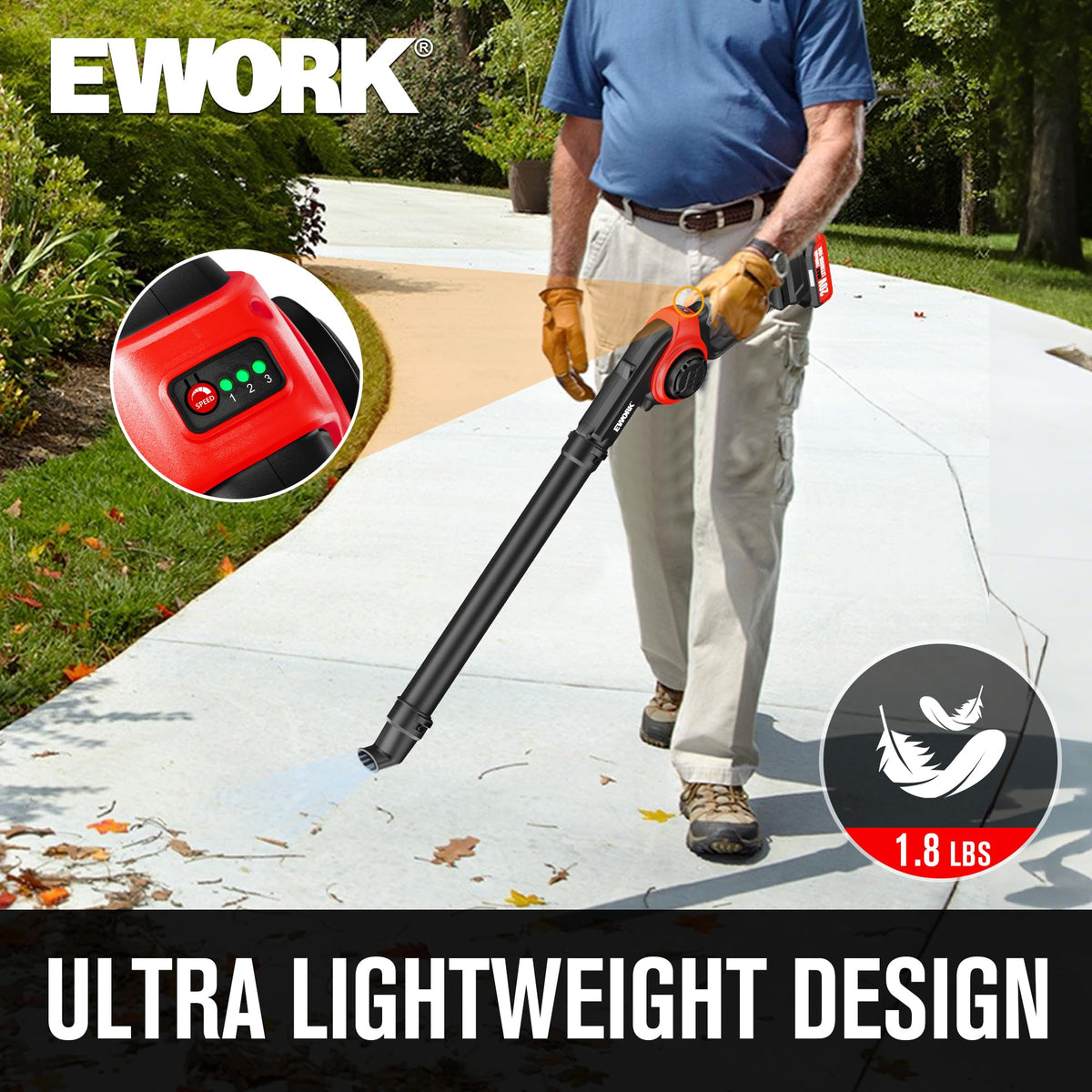 EWORK UL-certified fast charger speeds up recharging.