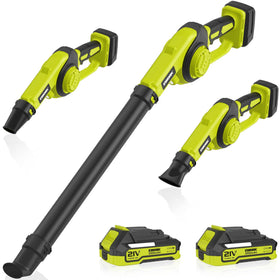 EWORK lightweight cordless leaf blower in hand for easy cleaning