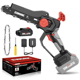EWORK mini chainsaw 8-inch bar cutting for pruning and wood tasks