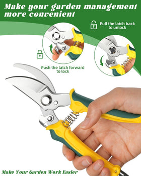 EWPJDK pruning shears safety lock for secure storage and safety.